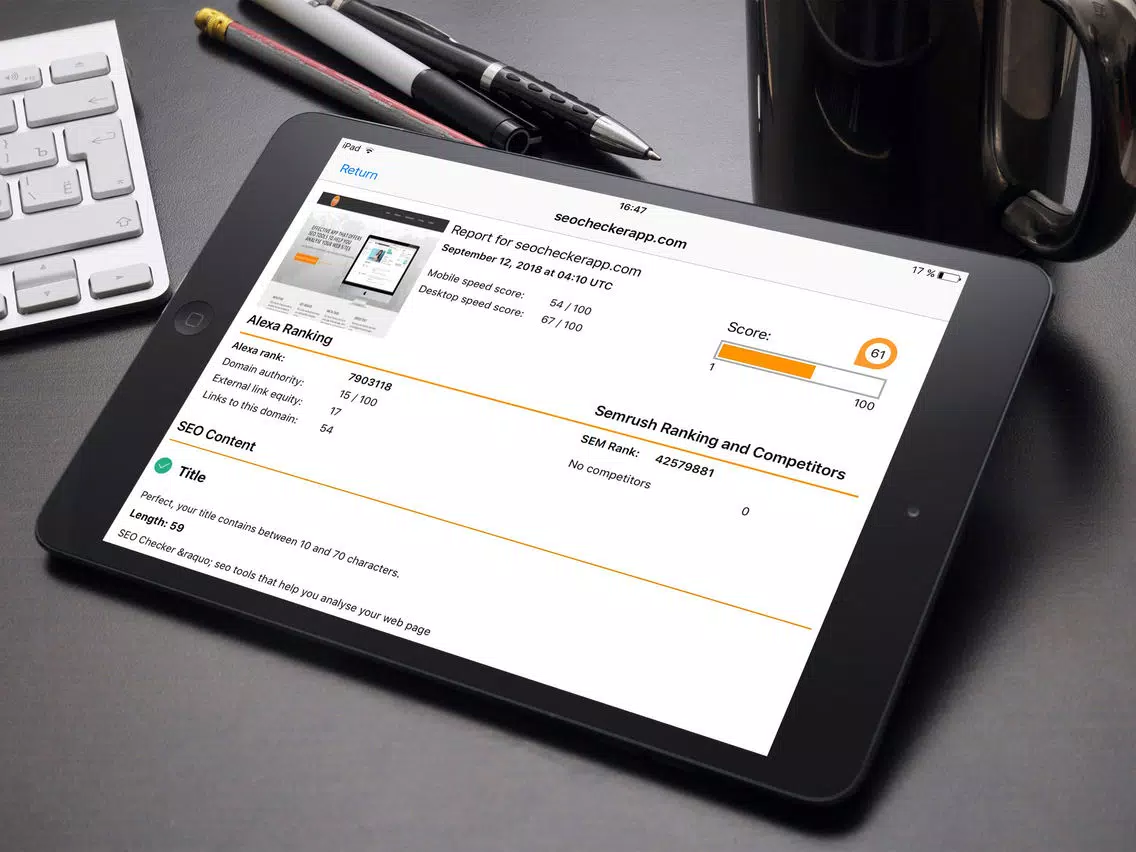 Скриншоты SEO Checker iPad 