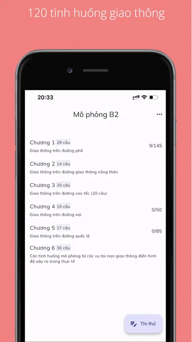 Capturas de tela do 120 Câu Mô Phỏng THGT GPLX