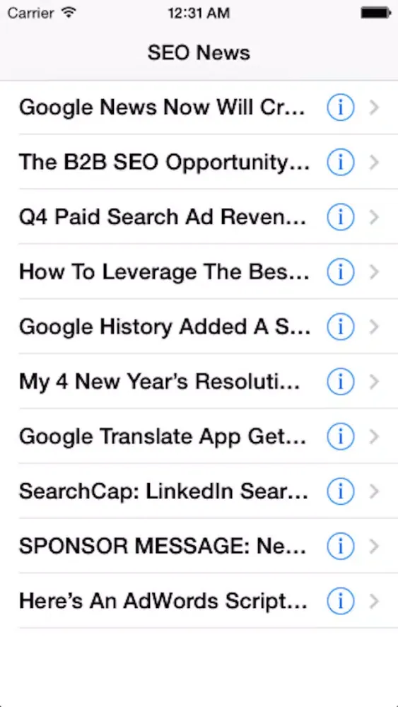 SEO News - SEO RSS Feed Screenshots