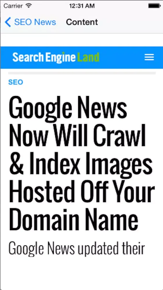 SEO News - SEO RSS Feed Screenshots