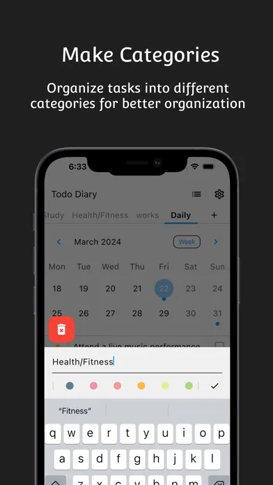 todo diary - simple todo list سکرین شاٹس