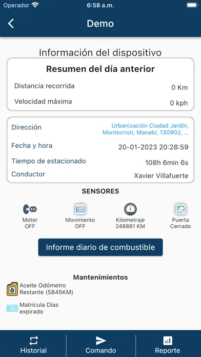 Capturas de tela do Global Connect GPS