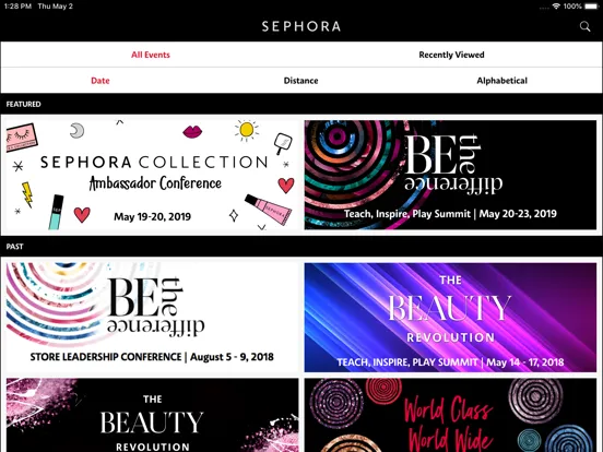 Capturas de pantalla de Sephora Corporate Events iPad 