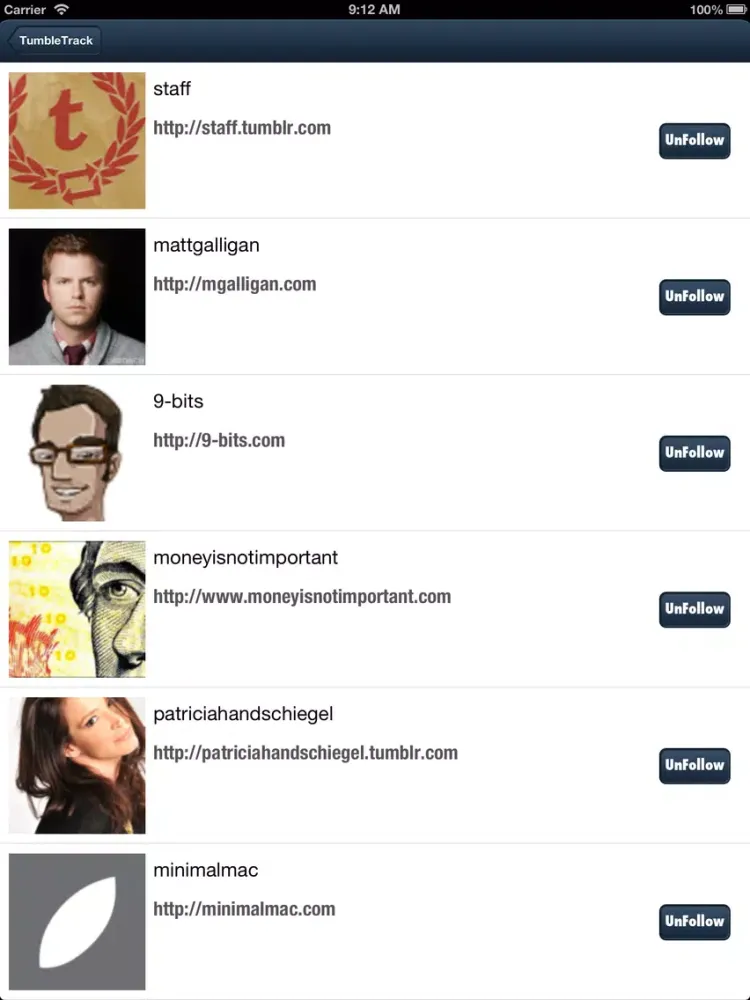 ภาพหน้าจอของ TumbleTrack Followers on Tumblr Lite - Track UnFollowers and View Quotes or Pictures iPad 