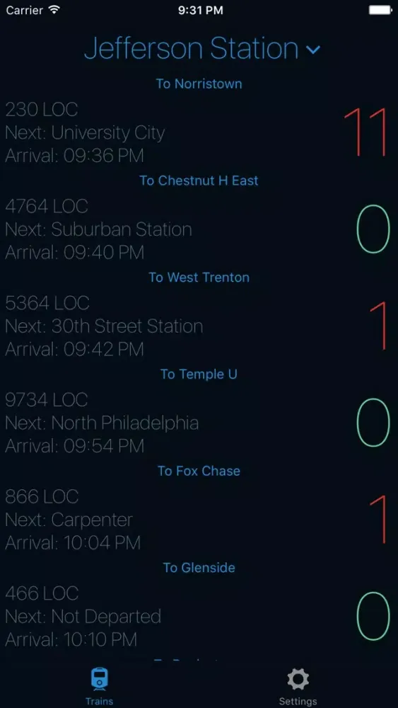 SEPTA Now Screenshots