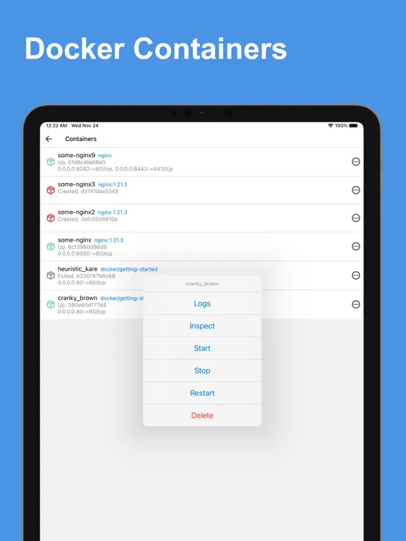 Скриншоты Docker & SSH Admin iPad 