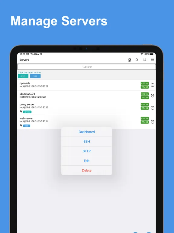Скриншоты Docker & SSH Admin iPad 