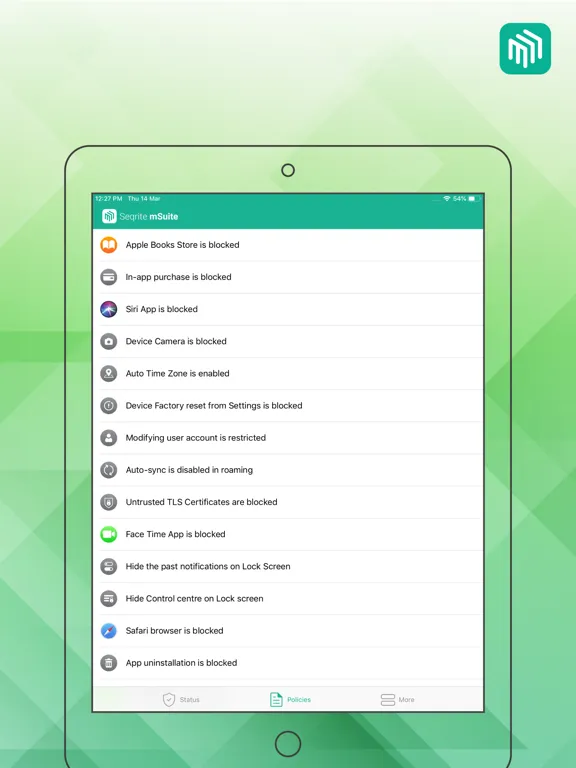 Seqrite mSuite iPad  Ekran Görüntüleri