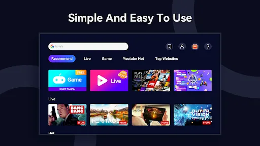 Zrzuty ekranu Open Browser - TV Web Browser
