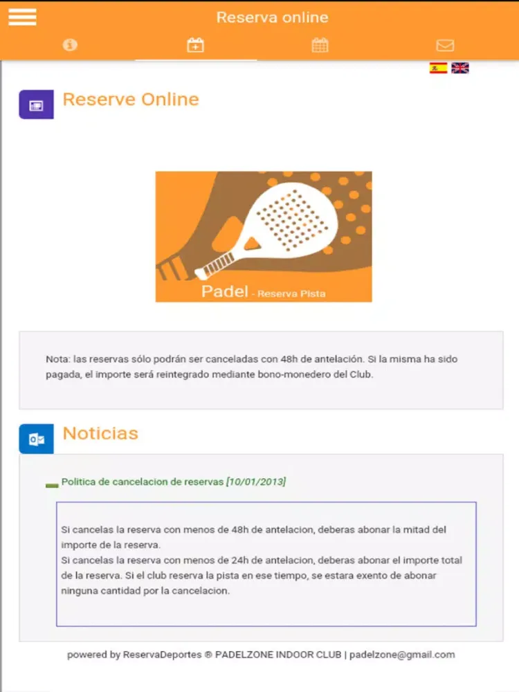 Padelzone Segovia iPad 应用截图