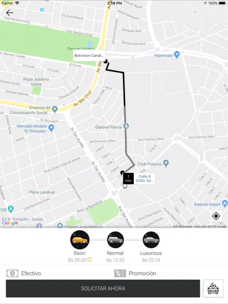 Capturas de tela do Sercan Taxi iPad 