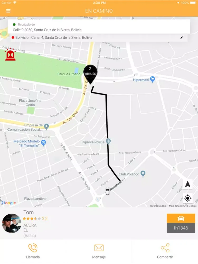 Capturas de tela do Sercan Taxi iPad 