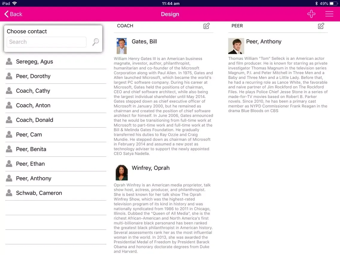 Capturas de tela do Design CEO iPad 