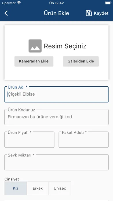 Zrzuty ekranu Kamtex Tedarikçi