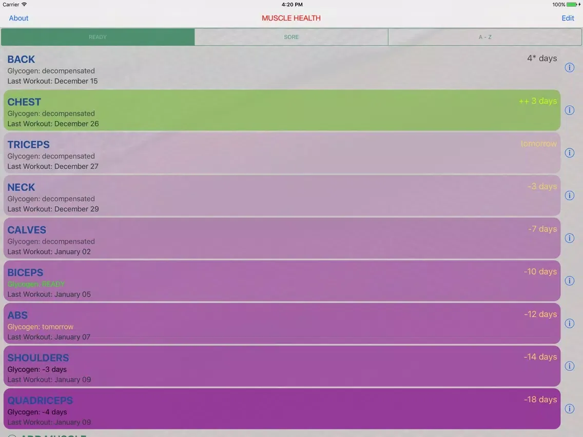 Скриншоты Muscle Health - Supercompensation Calculator iPad 