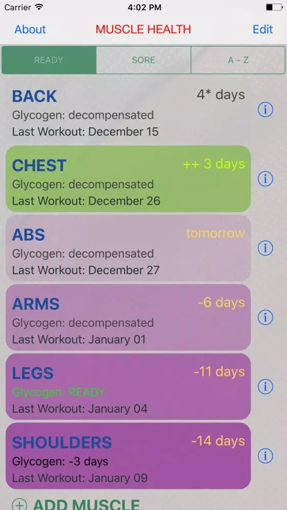 Скриншоты Muscle Health - Supercompensation Calculator