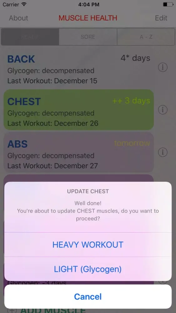 Скриншоты Muscle Health - Supercompensation Calculator