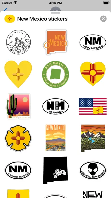 Capturas de tela do New Mexico USA emoji stickers