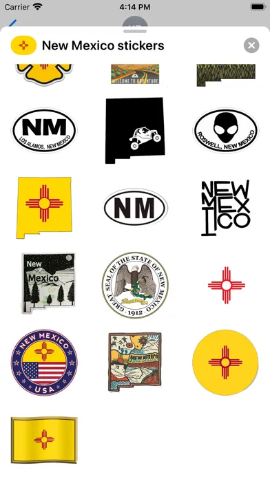 Capturas de tela do New Mexico USA emoji stickers