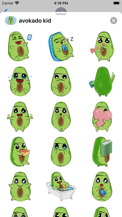 Ảnh chụp màn hình của Kid avocado stickers & emoji