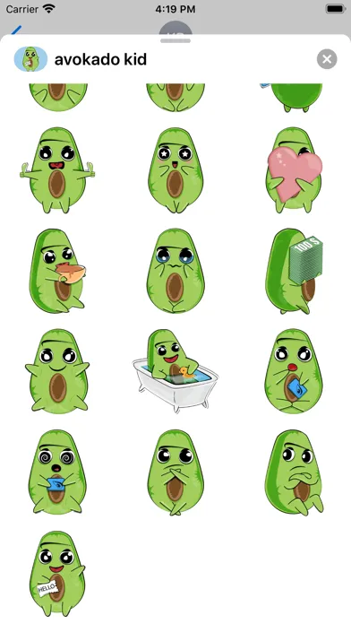 Ảnh chụp màn hình của Kid avocado stickers & emoji