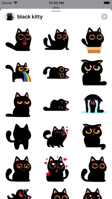 Funny Black cat stickers emoji スクリーンショット