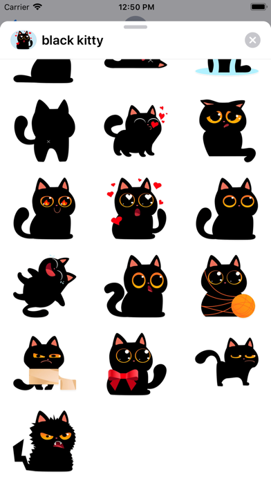 Funny Black cat stickers emoji スクリーンショット