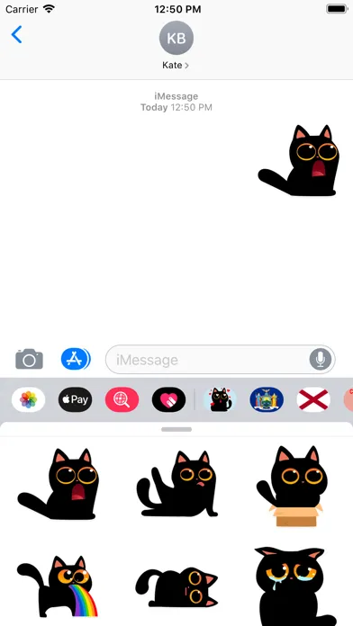 Скриншоты Funny Black cat stickers emoji
