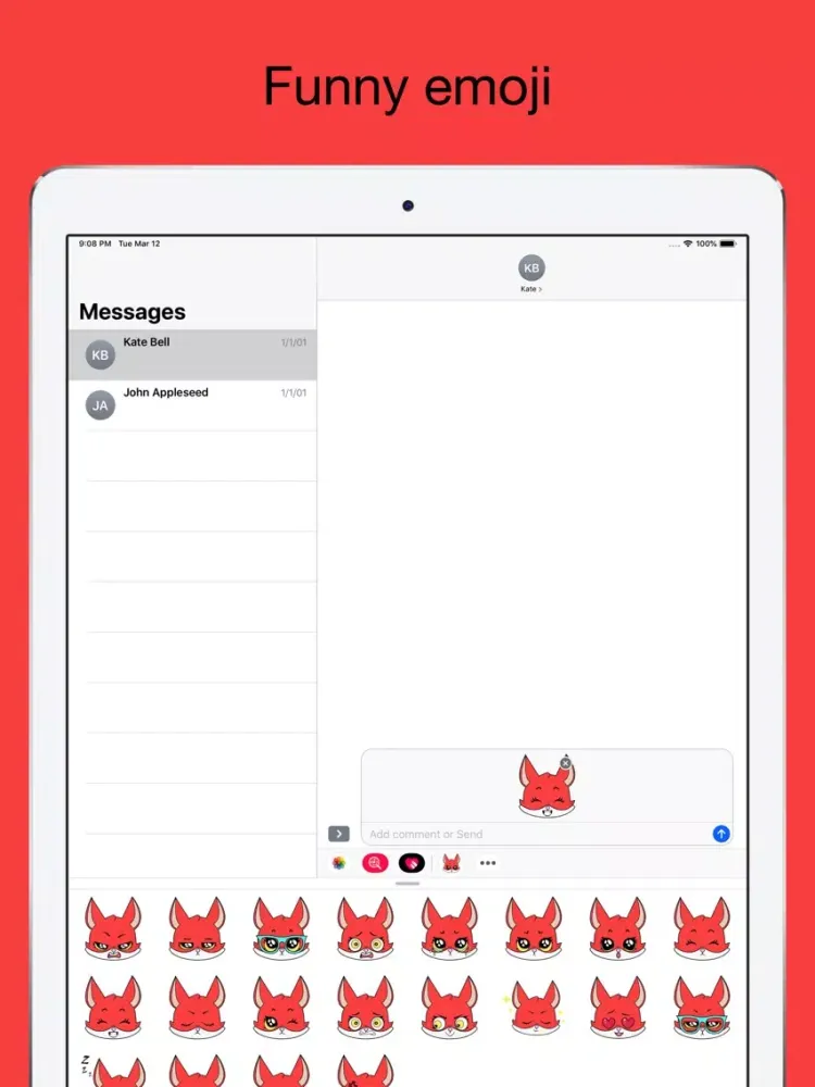 Fox emoji stickers pack iPad 应用截图