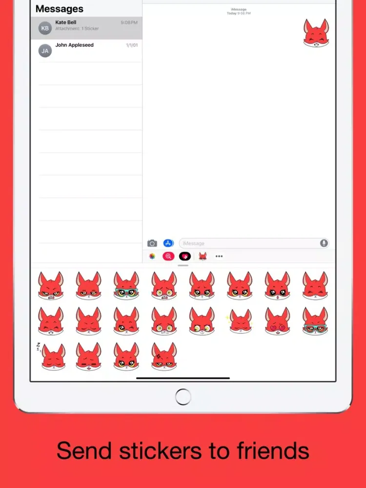 Fox emoji stickers pack iPad 应用截图