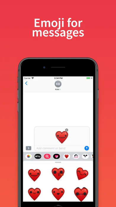 Скриншоты Heart stickers & text emoji