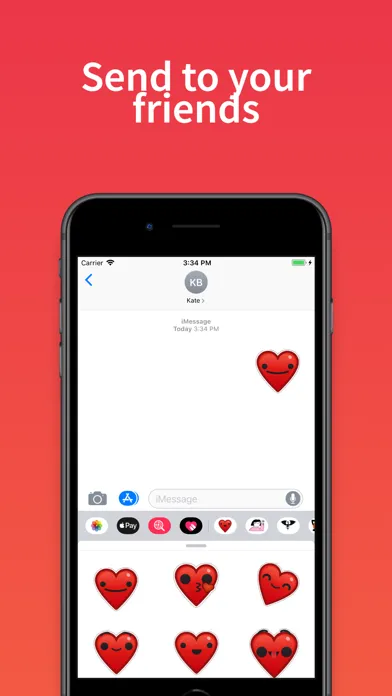 Скриншоты Heart stickers & text emoji