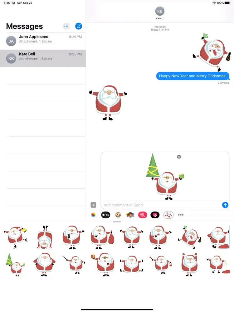 Tangkapan skrin XMAS Santa Christmas Stickers iPad 