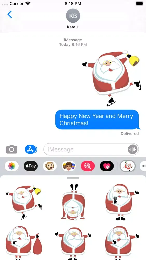 Tangkapan skrin XMAS Santa Christmas Stickers