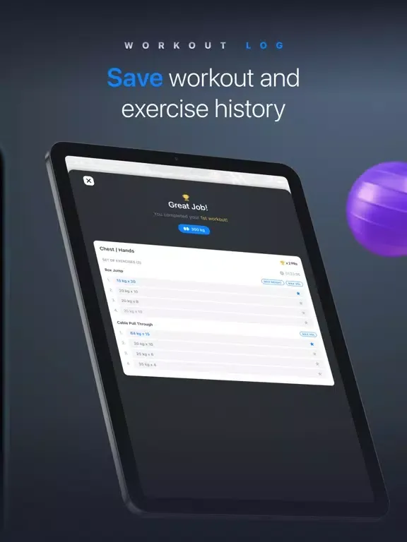 Workout tracker & planner iPad  سکرین شاٹس