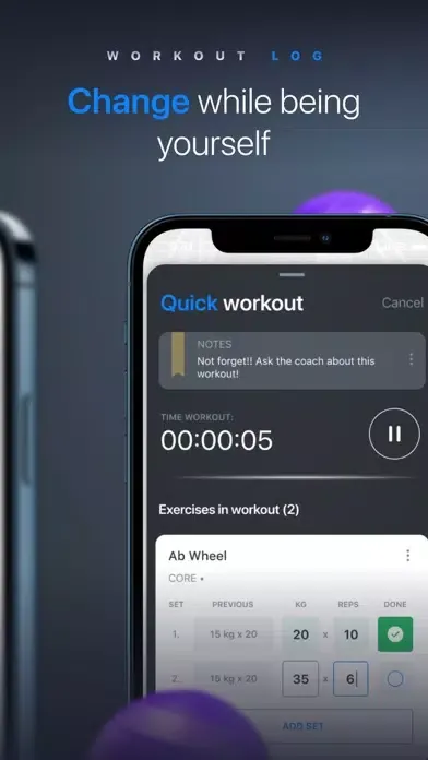 Workout tracker & planner سکرین شاٹس