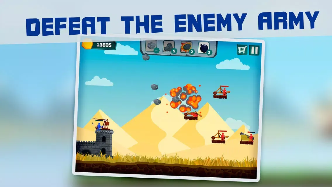 Capturas de tela do Stickman Catapult Shooting