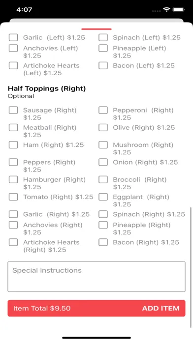 Tangkapan layar Sergio's Pizza