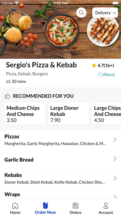 Ảnh chụp màn hình của Sergios Pizza and Kebab