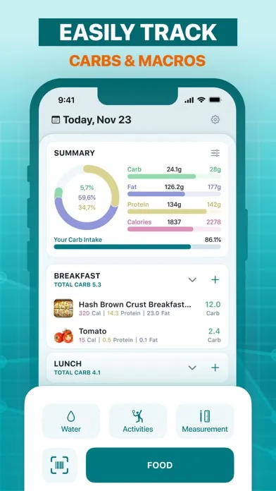 Keto Diet app. Carb counter Ekran Görüntüleri