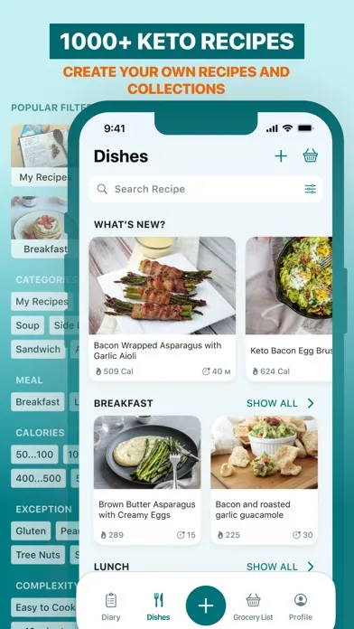 Keto Diet app. Carb counter Ekran Görüntüleri