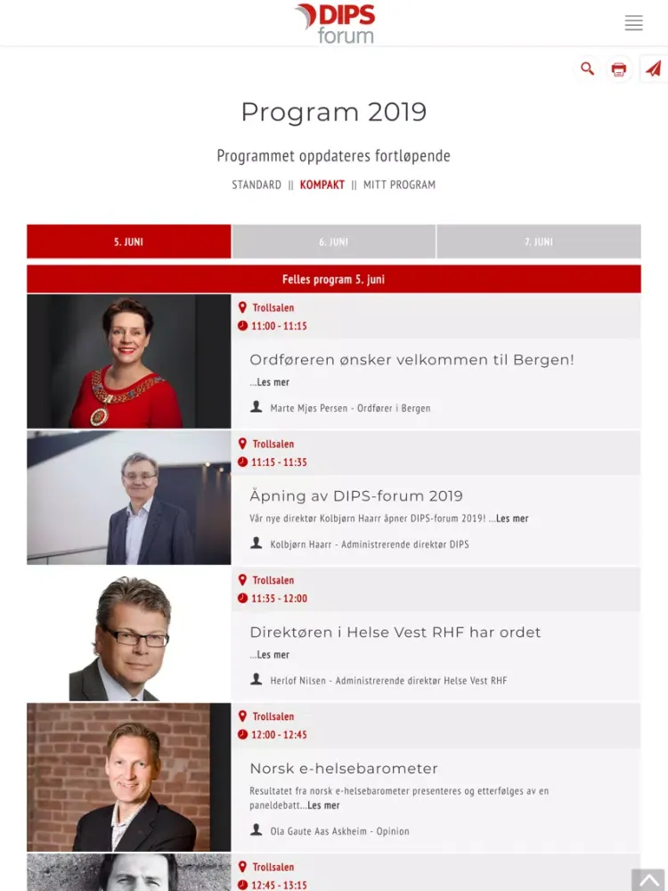 DIPS-forum 2019 iPad Screenshots