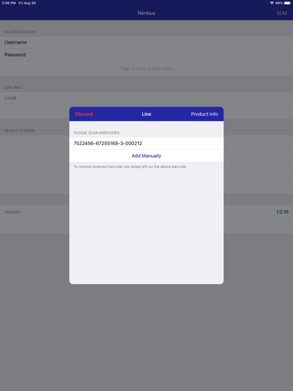 Tangkapan layar nimbus-io iPad 