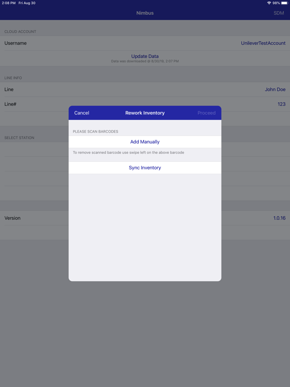 Tangkapan layar nimbus-io iPad 