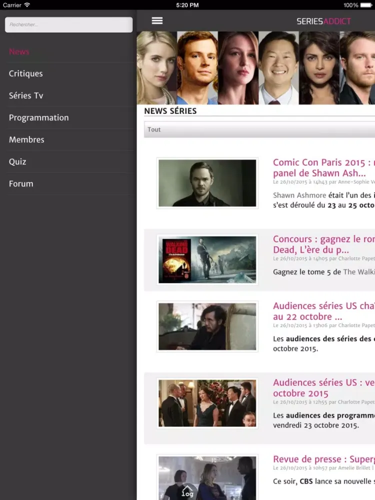 SeriesAddict.fr iPad  سکرین شاٹس