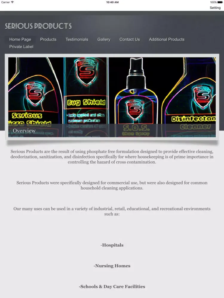 Serious Products iPad 应用截图