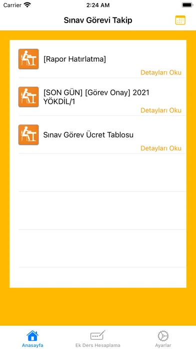 Sınav Görevi Takip Screenshots
