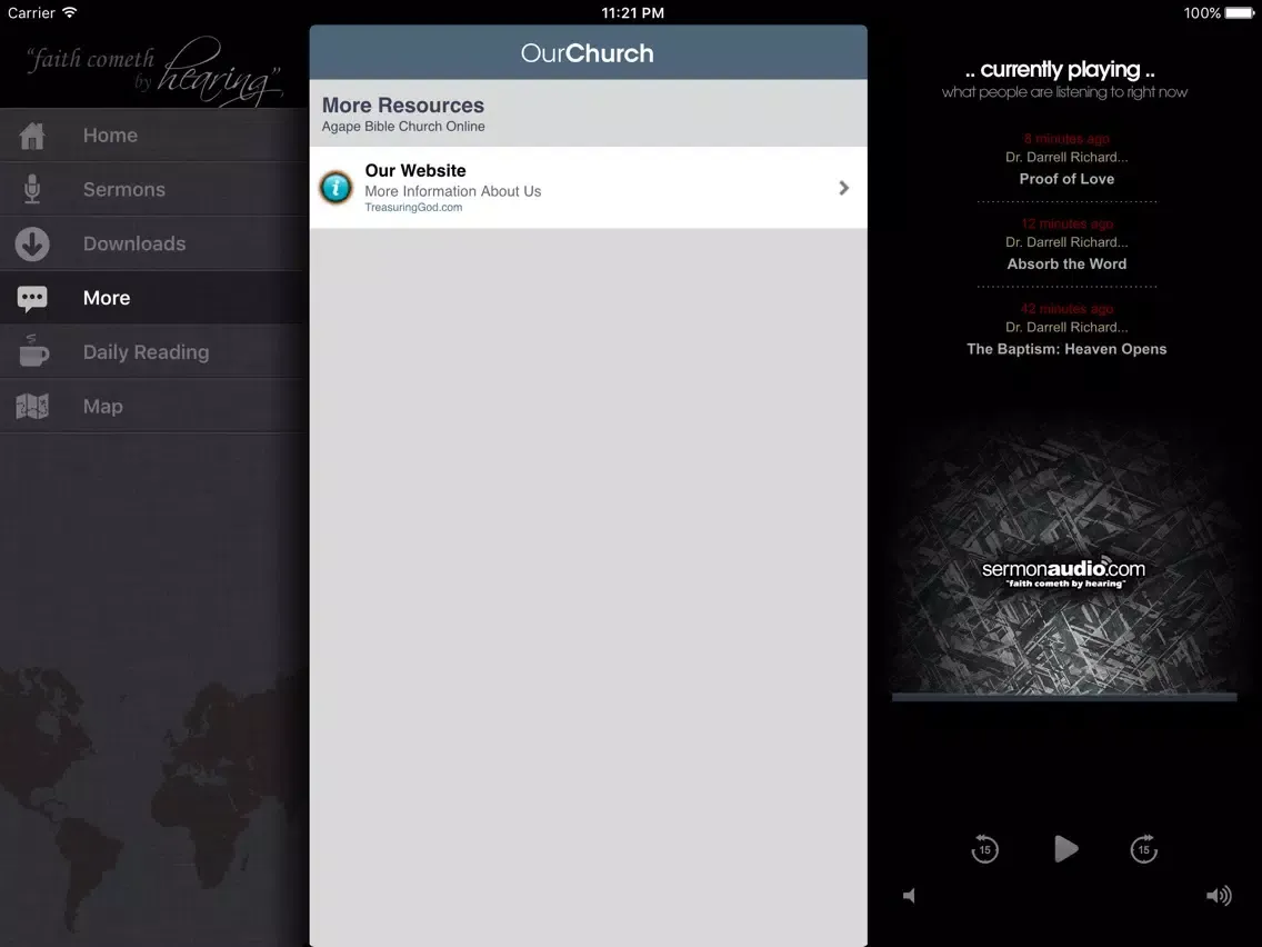 Capturas de tela do Agape Bible Church iPad 