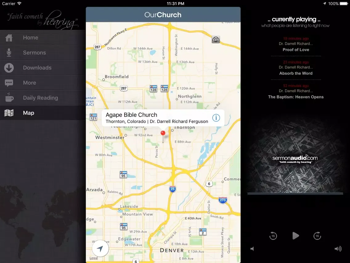 Capturas de tela do Agape Bible Church iPad 