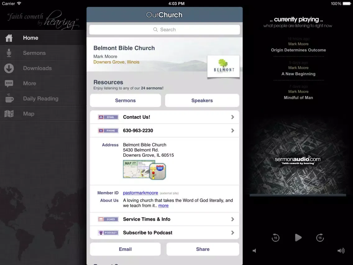 Ảnh chụp màn hình của Belmont Bible Church iPad 